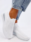 Sneakersy na koturnie skarpetkowe BAYOL WHITE