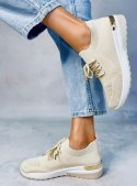 Buty sportowe skarpetkowe WELO BEIGE