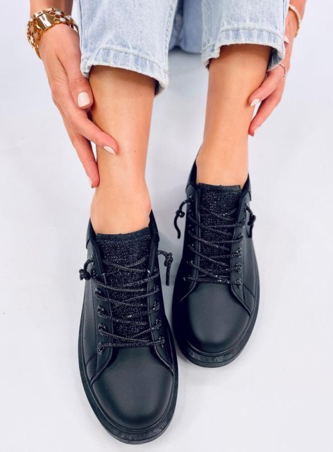 Sneakersy na koturnie BRANS ALL BLACK Sneakersy na koturnie BRANS ALL BLACK