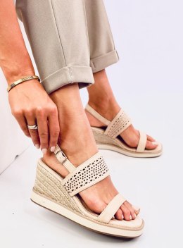 Sandałki espadryle na koturnie DEBEVE BEIGE